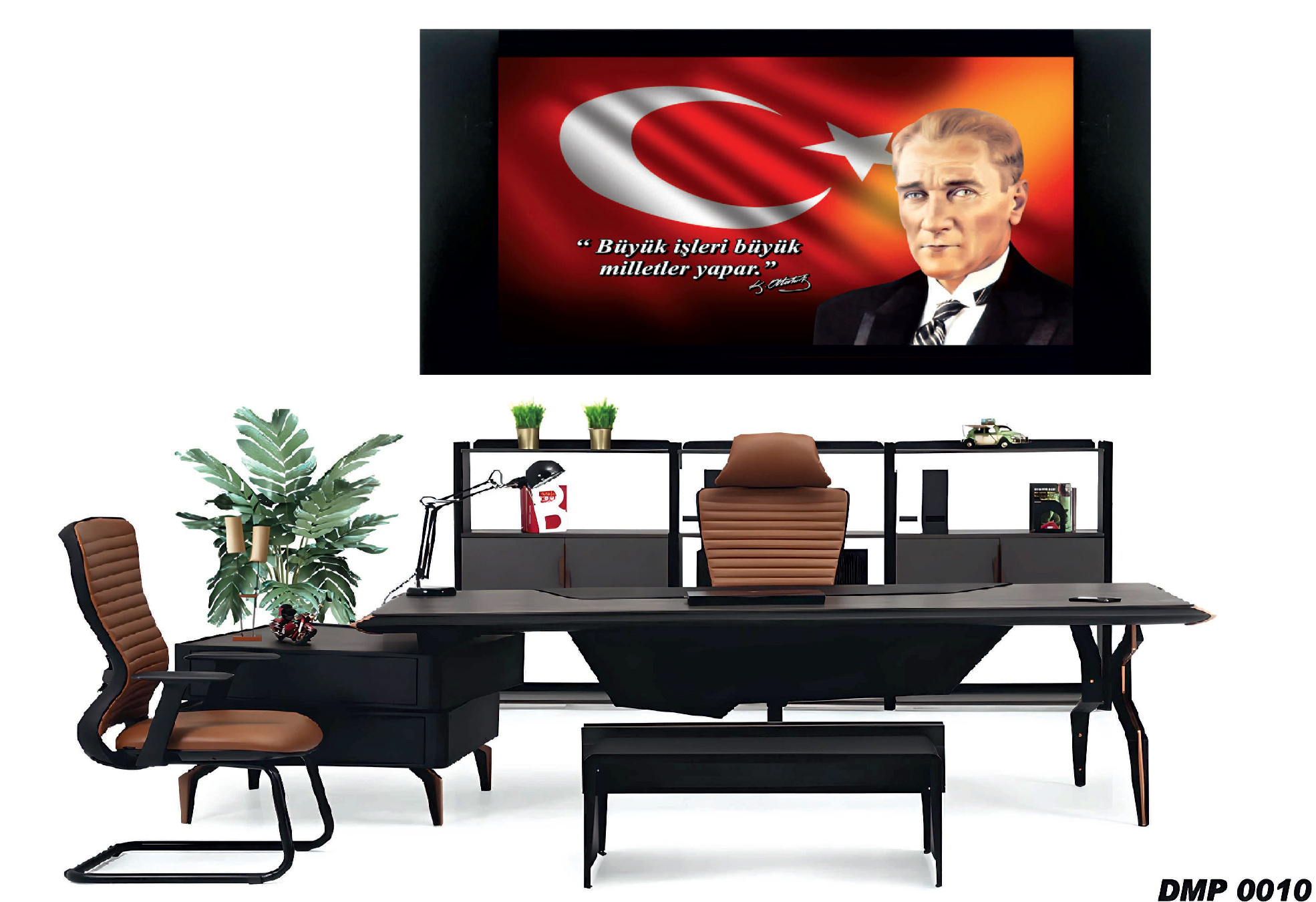 Atatürk Deri Makam Panosu #10 – DMP10 – Atatürk Leather Office Panel