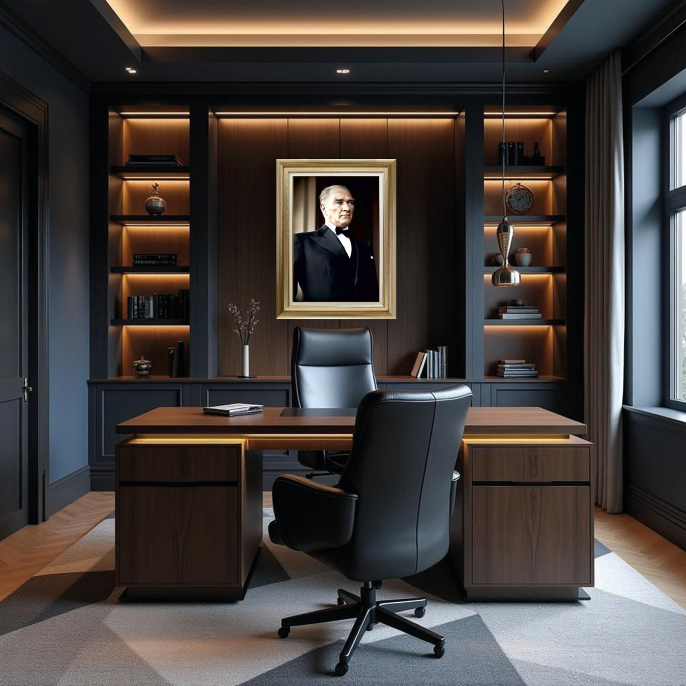 Çerçeveli Deri Atatürk Tablosu #10 – ÇDT02015 – Çerçeveli Deri Atatürk Tablosu