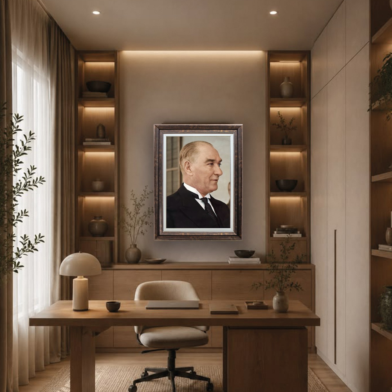 Çerçeveli Deri Atatürk Tablosu #14 – ÇDT02021 – Çerçeveli Deri Atatürk Tablosu