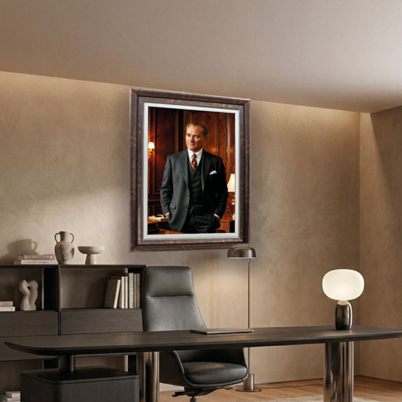 Çerçeveli Deri Atatürk Tablosu #24 – ÇDT02037 – Çerçeveli Deri Atatürk Tablosu