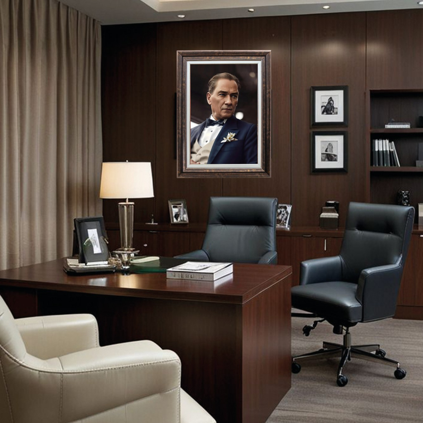 Çerçeveli Deri Atatürk Tablosu #22 – ÇDT02035 – Çerçeveli Deri Atatürk Tablosu