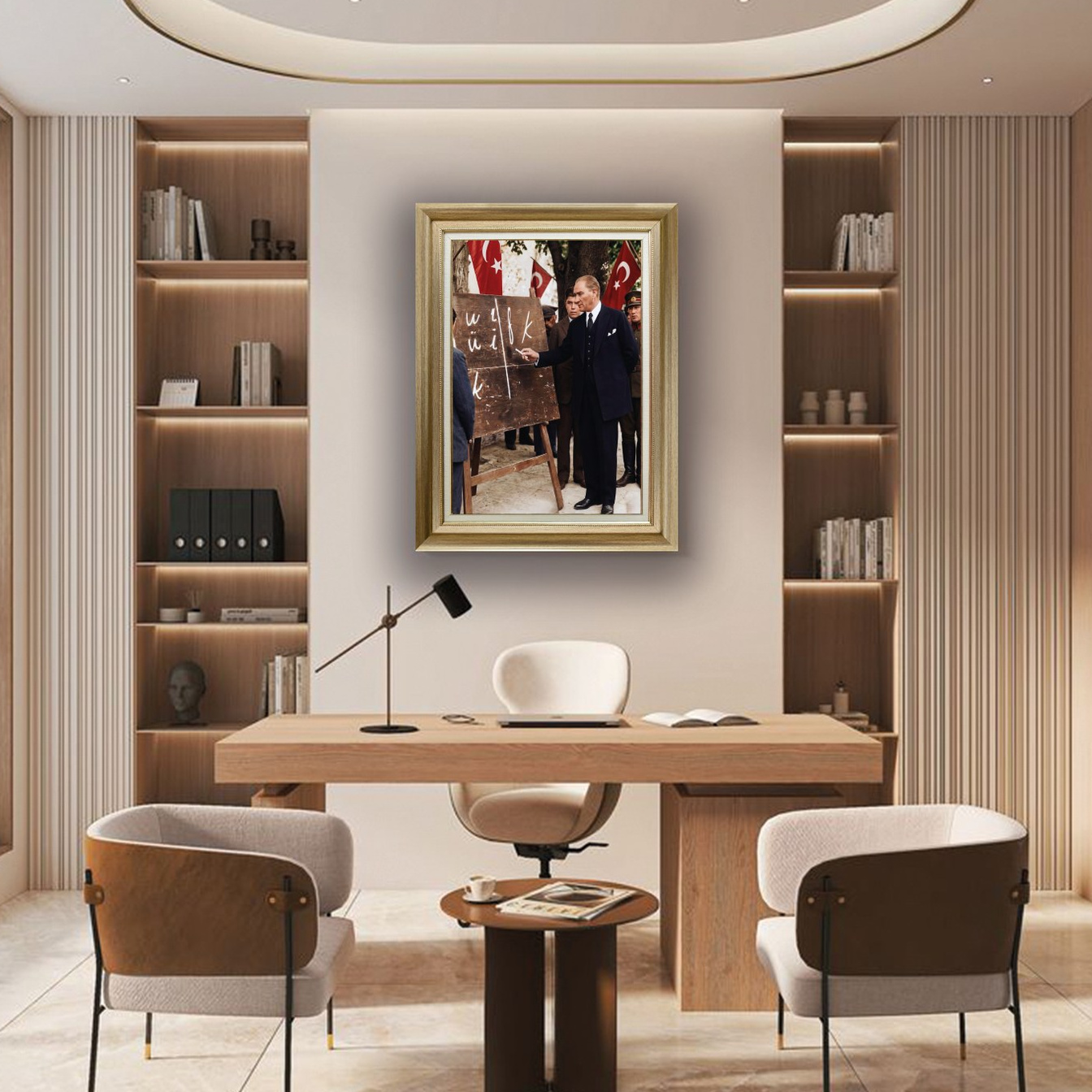 Çerçeveli Deri Atatürk Tablosu #46 – ÇDT02060 – Çerçeveli Deri Atatürk Tablosu